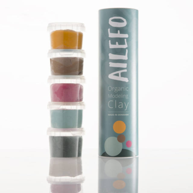 AILEFO Οργανικός πηλός σε 5  συσκευασίες 100γρ. Βασικά χρώματα