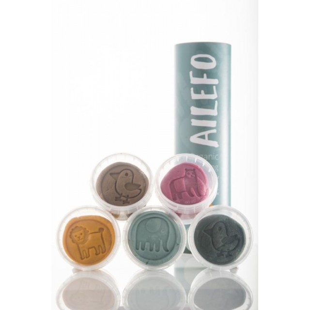 AILEFO Οργανικός πηλός σε 5  συσκευασίες 100γρ. Βασικά χρώματα